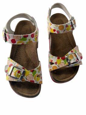 Primigi White Fruit-Print Adjustable Buckle Summer Colorful Sandals